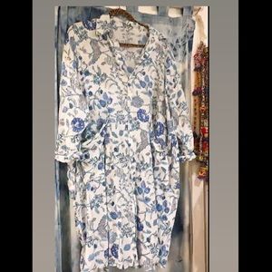 100% Cotton Bohemian style Midi Shirtdress with Utility Pockets   @kagervasi